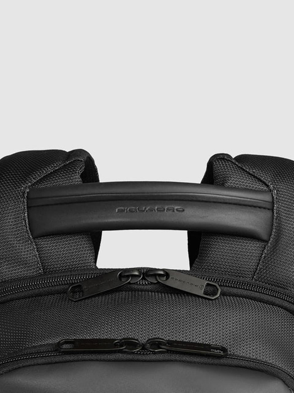 zaino 14'' tessuto riciclato e pelle CA6927S143 NERO PIQUADRO