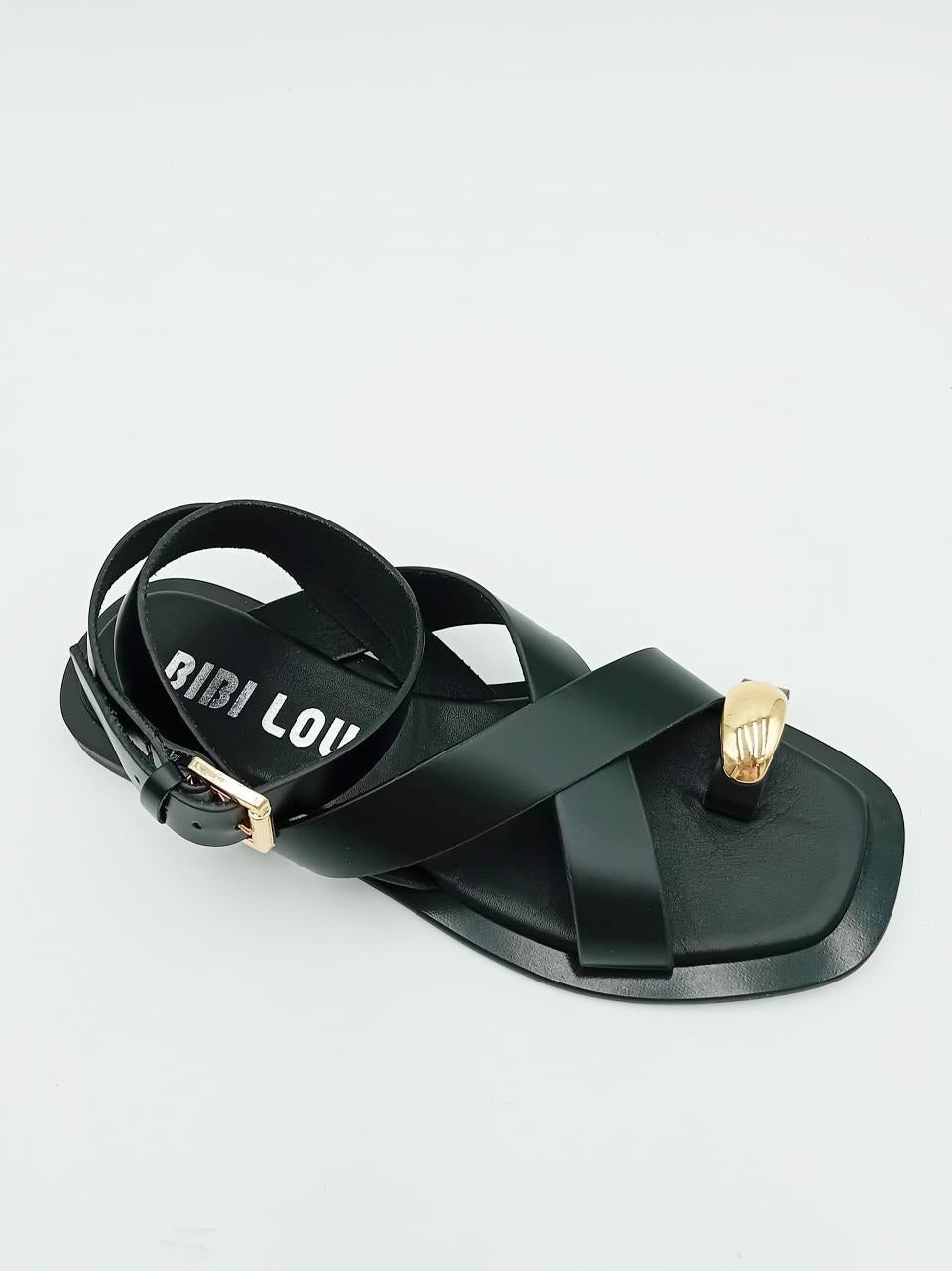 sandalo infradito flat con accessorio 902 nero BIBI LOU