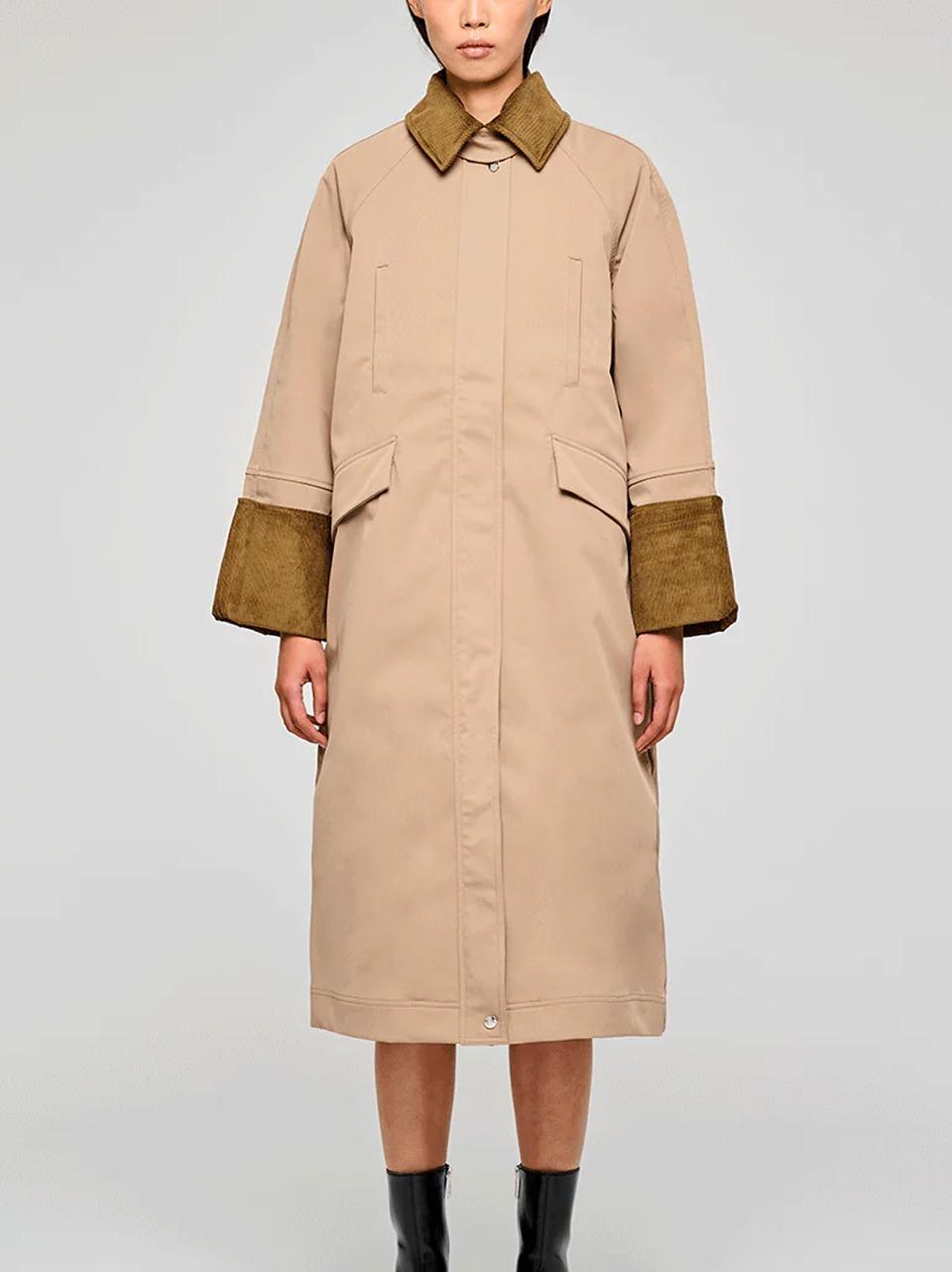 trench maxi gabardina puffy 9324 145 oof