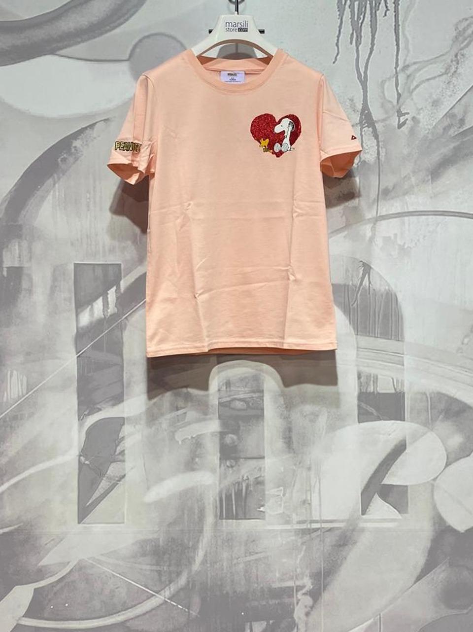 t shirt piccolo snoopy cuore T45220 R SUN 68