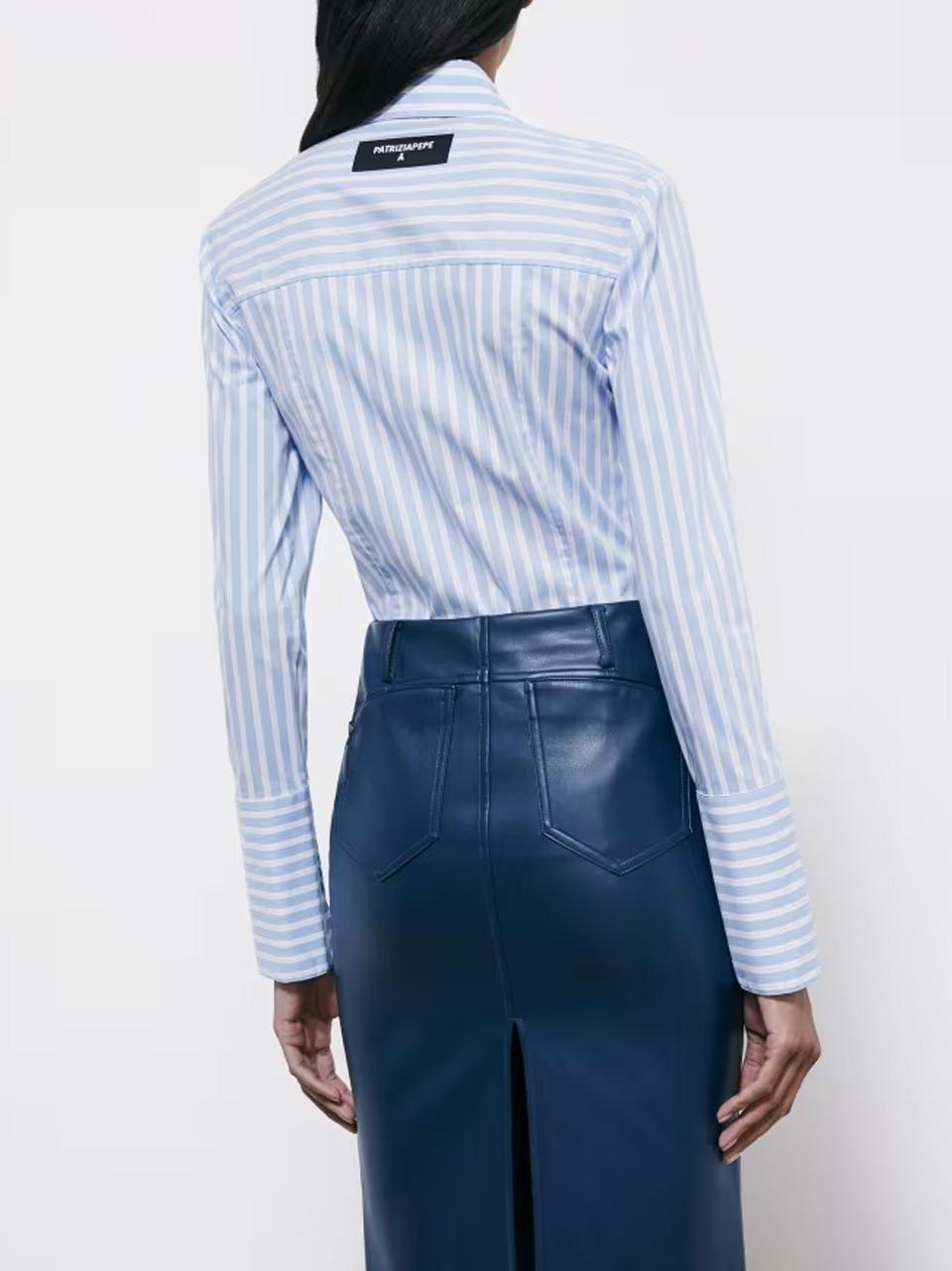 camicia gessata in cotone 8C0851A544 FG57 Patrizia pepe