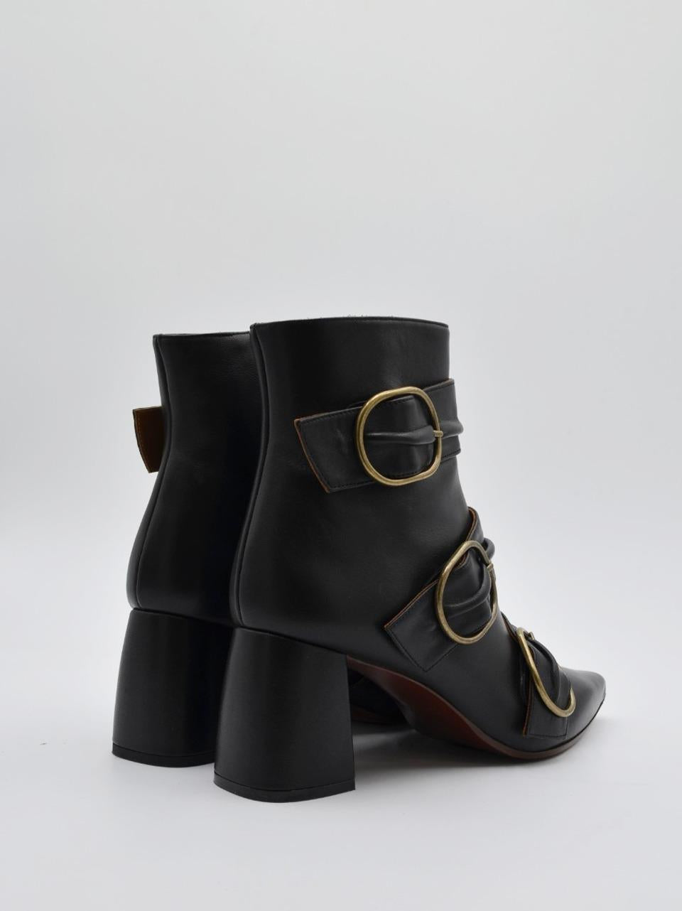 stivaletto con 3 fibbie tacco h 70 ABRASO NERO CHIE MIHARA