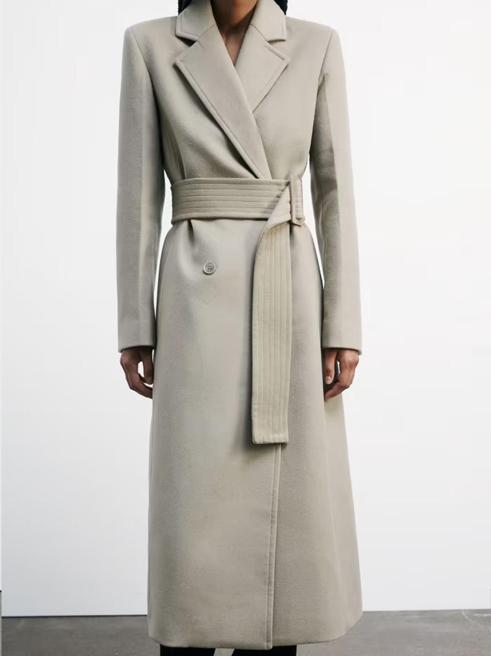 cappotto con fusciacca 2O0195 GREIGE Patrizia pepe