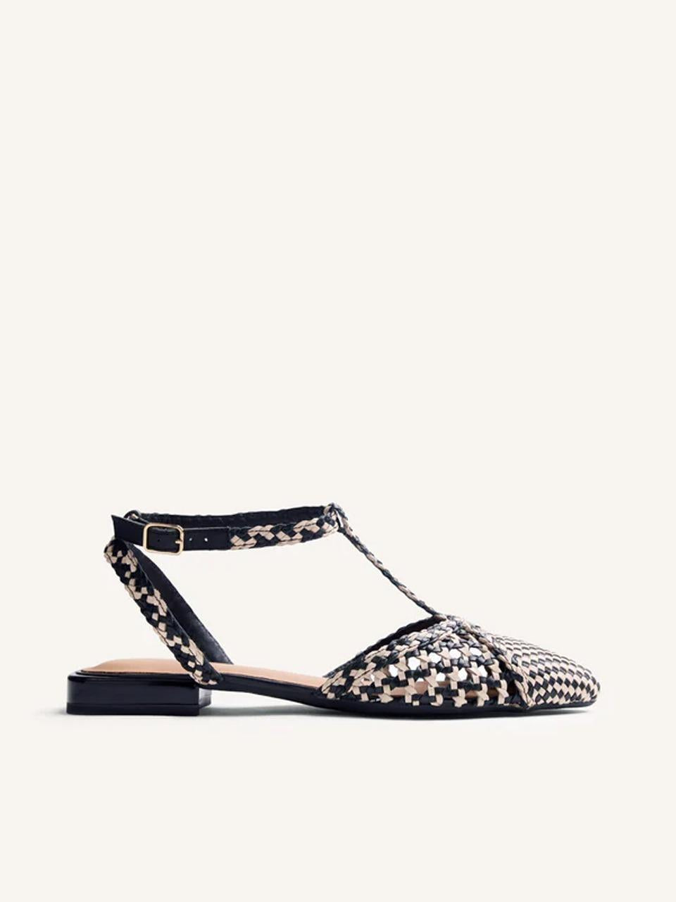 charlestonl intrecciato tacco h 15mm 79237 NERO\BEIGE GIOSEPPO