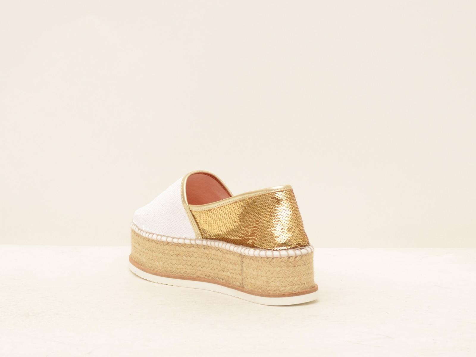 J.TEMPE BIANCO\ORO ESPADRILLAS