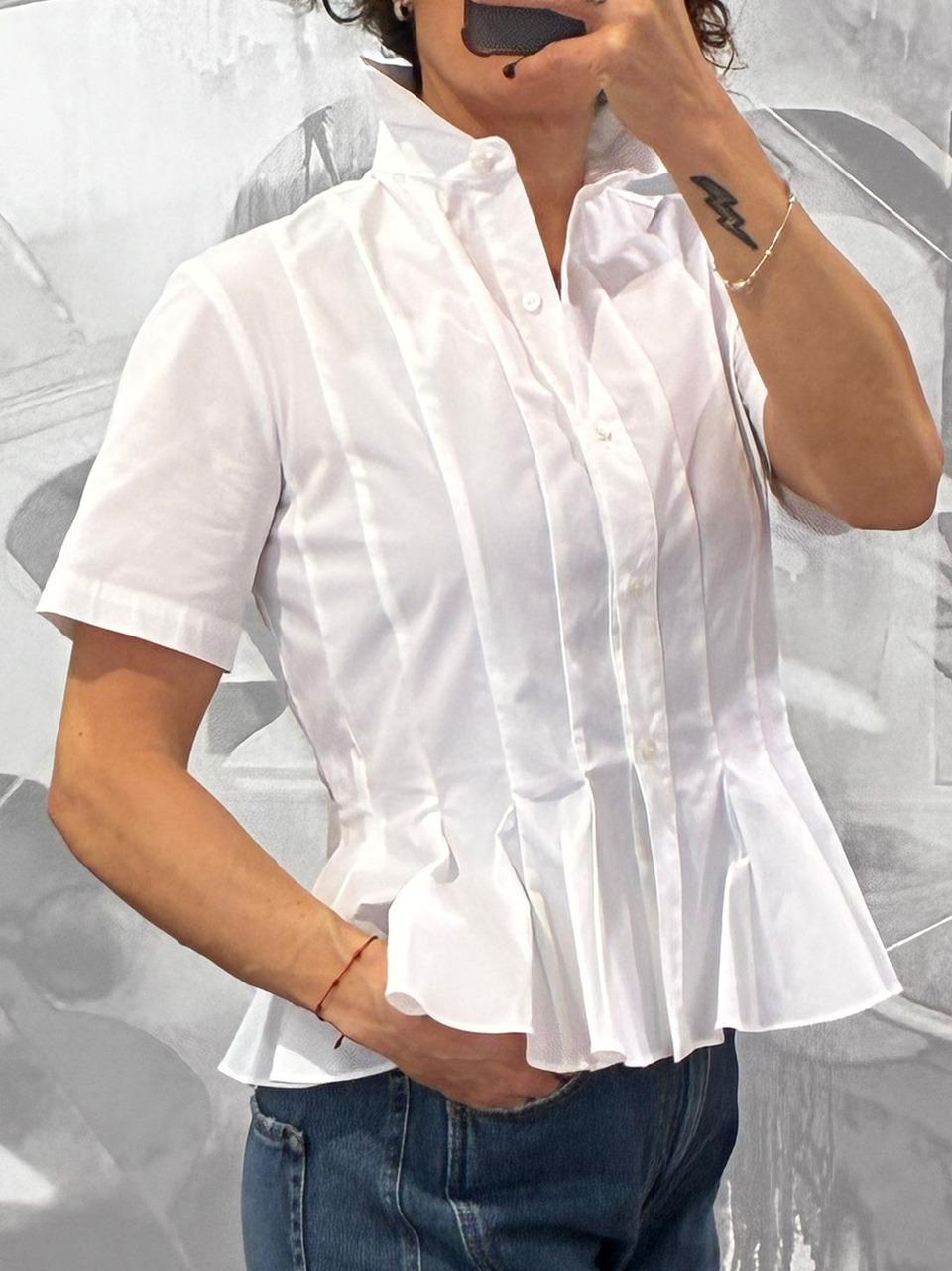 camicia plisse godet F6K09 B LIviana conti