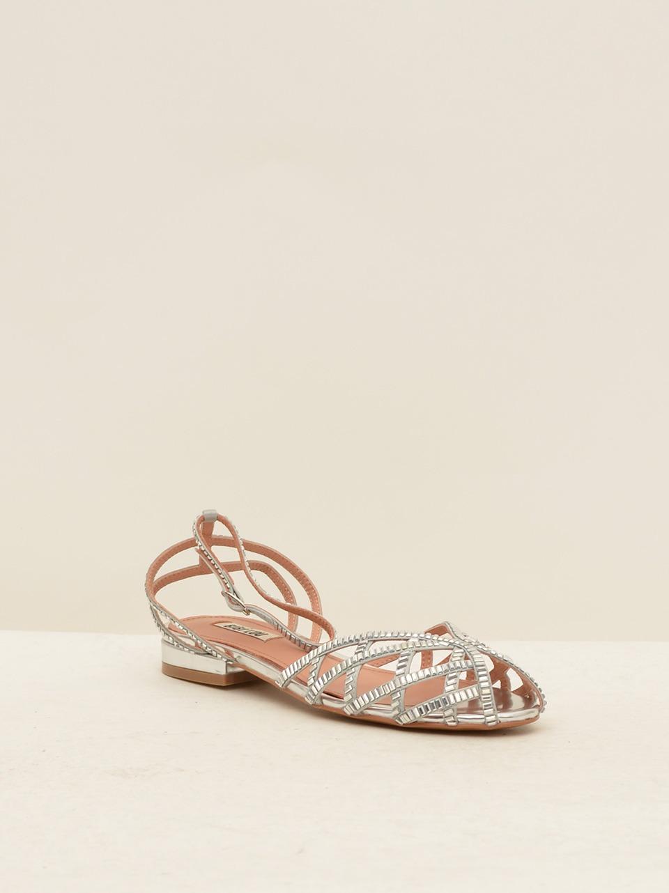sandalo flat swarosky 562 PLATA BIBI LOU