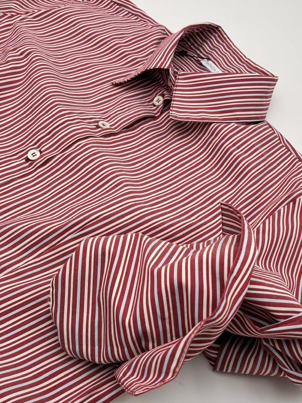 camicia gessata in cotone 8C0851A544 FG54 Patrizia pepe
