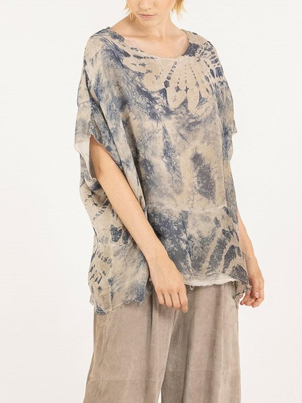blusa over con stampa S227 SAND SANCTA MUERTE