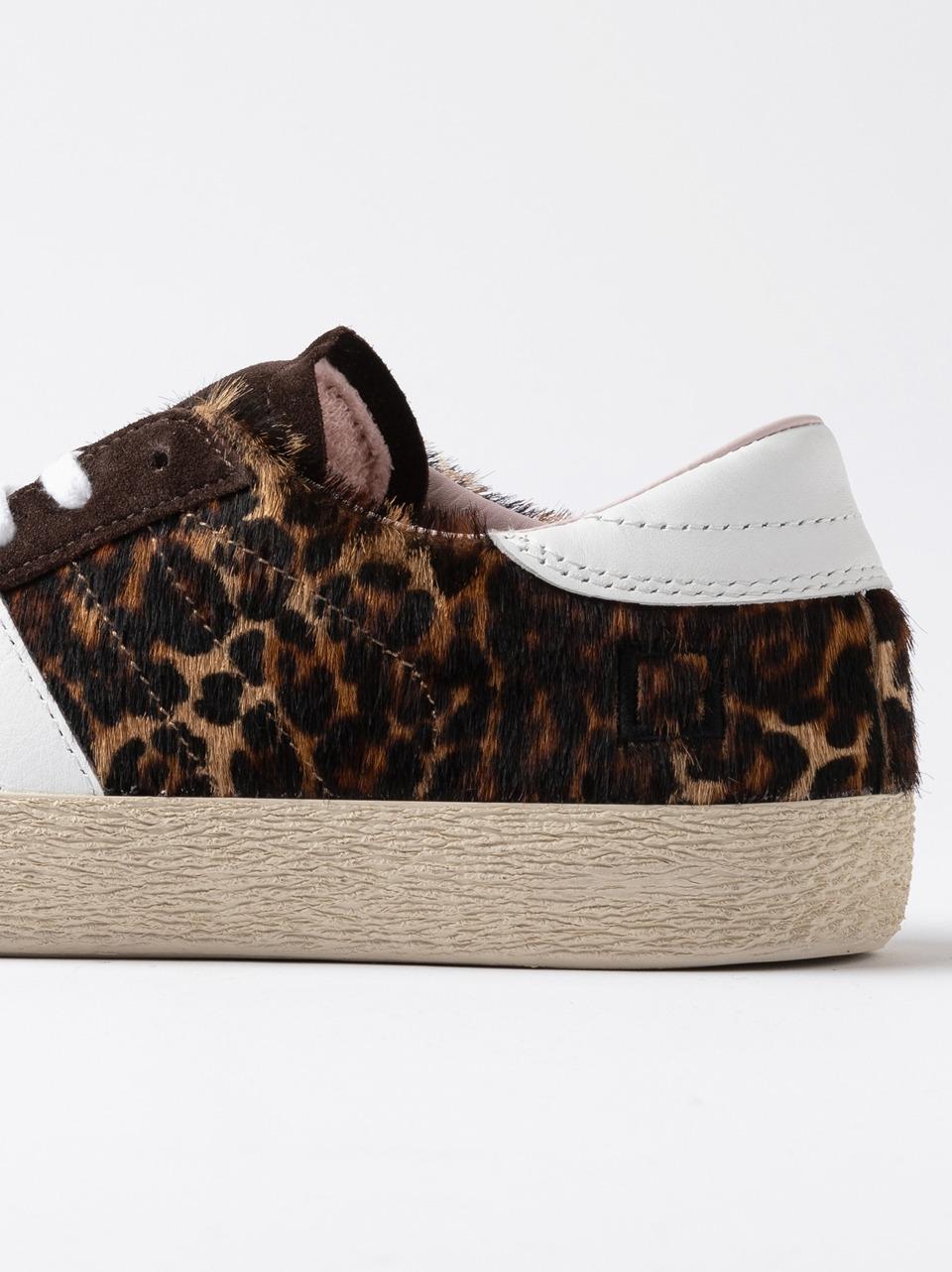 sneakers hill low W431-HL-LP-BR LEOPARD MARRONE D.A.T.E