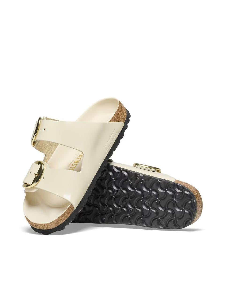 sabot arizona big buckle shine ARIZONA1026128 ECRU BIRKENSTOCK