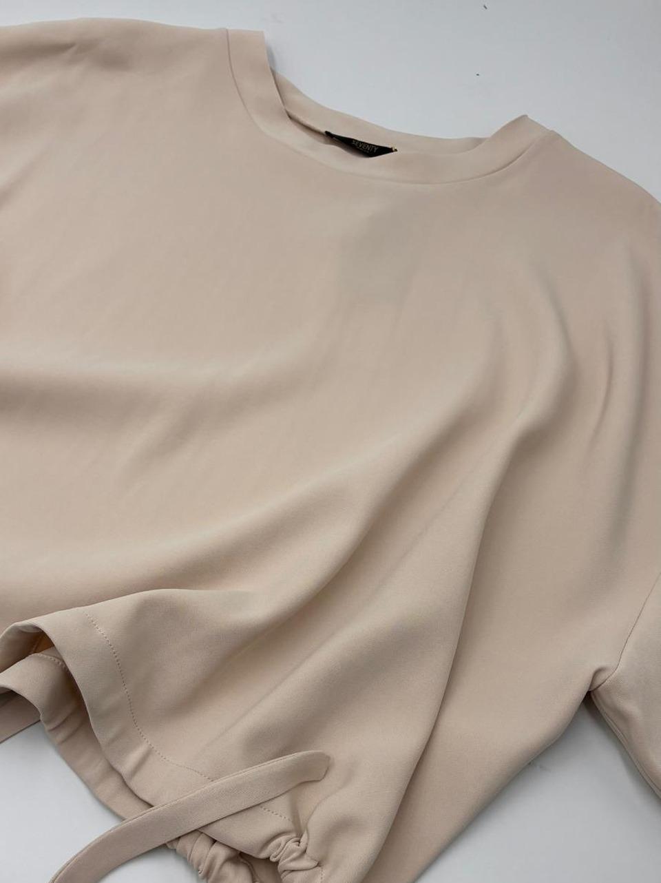 blusa mezza manica con nodo CA1522 PANNA SEVENTY
