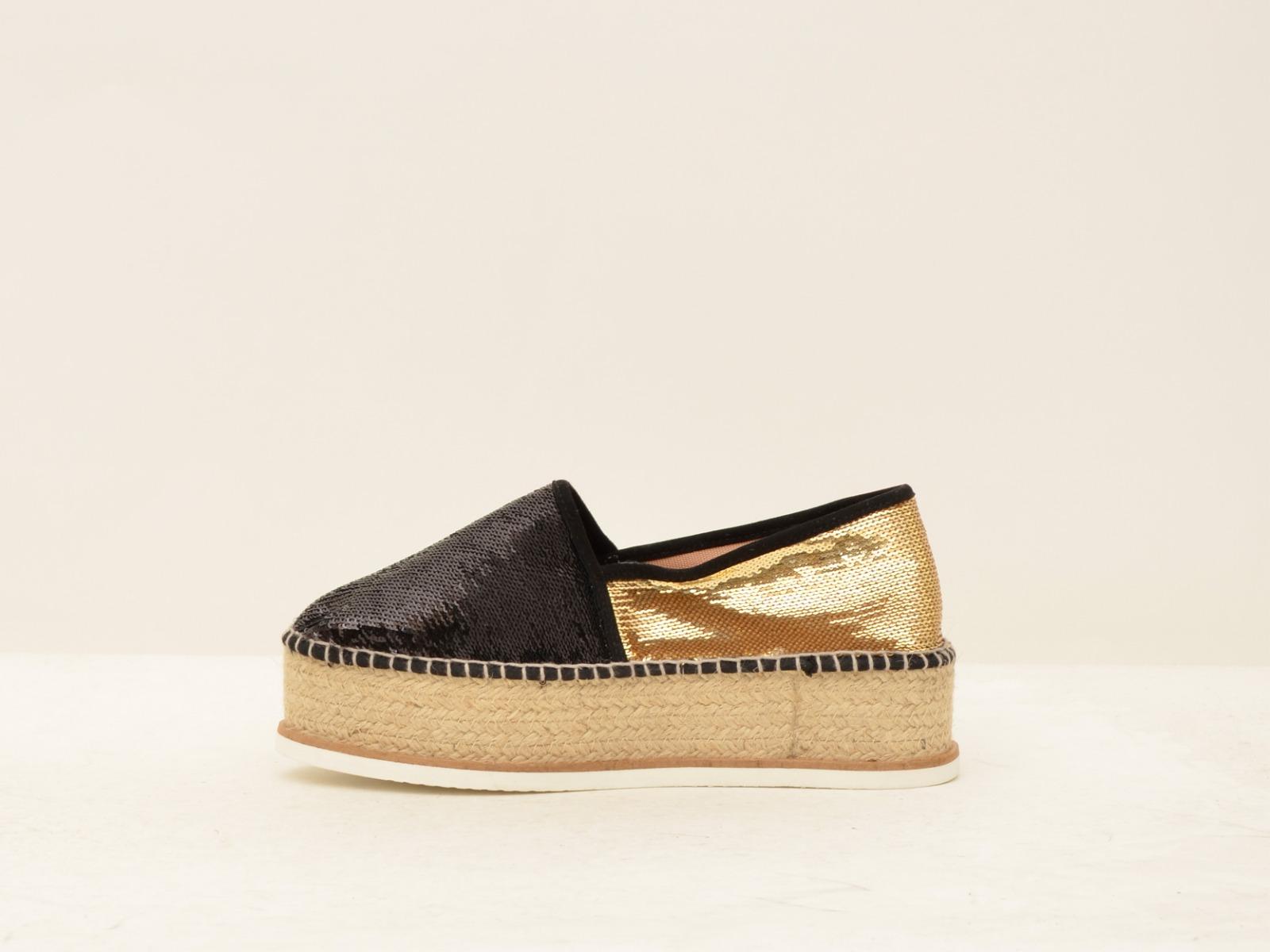 J.TEMPE NERO\ORO ESPADRILLAS