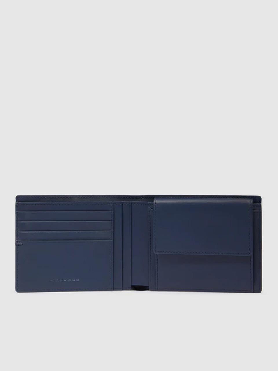 portafogli con portamonete grande PU257135R BLU PIQUADRO