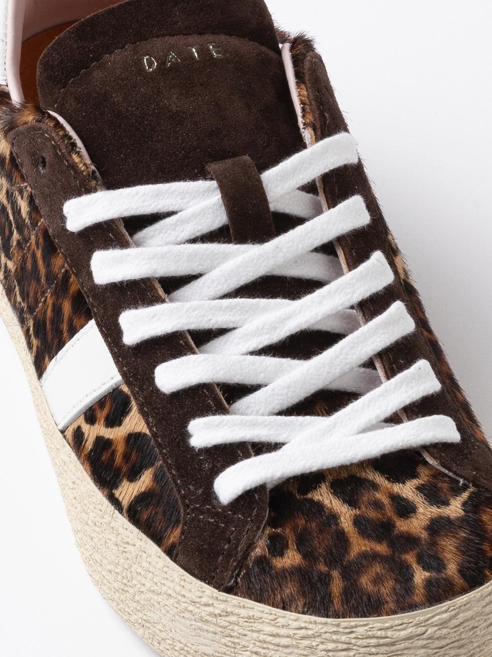 sneakers hill low W431-HL-LP-BR LEOPARD MARRONE D.A.T.E
