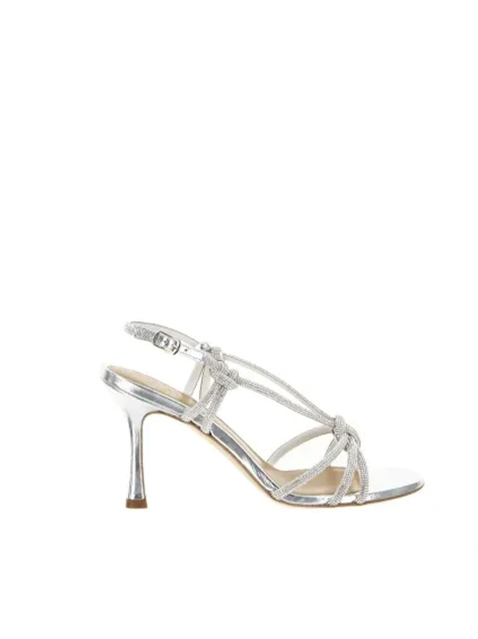 sandalo gioiello nodo tacco 70mm 2291 ARGENTO CHANTAL