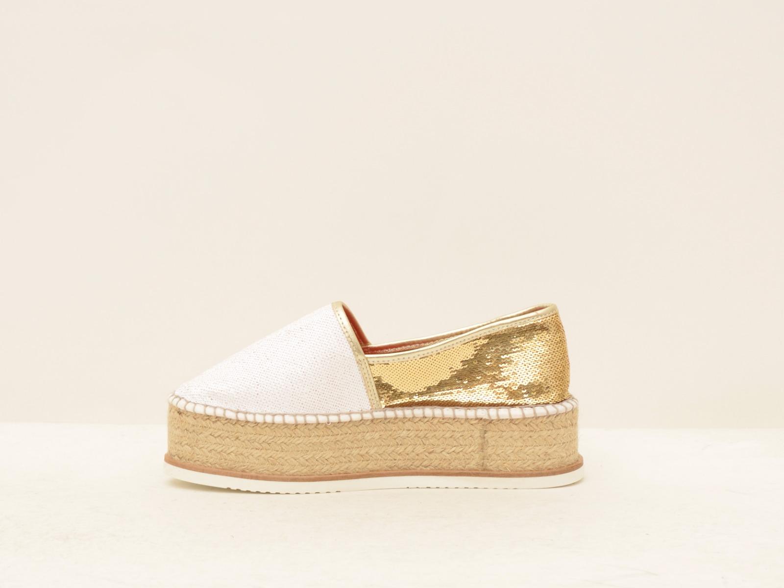 J.TEMPE BIANCO\ORO ESPADRILLAS