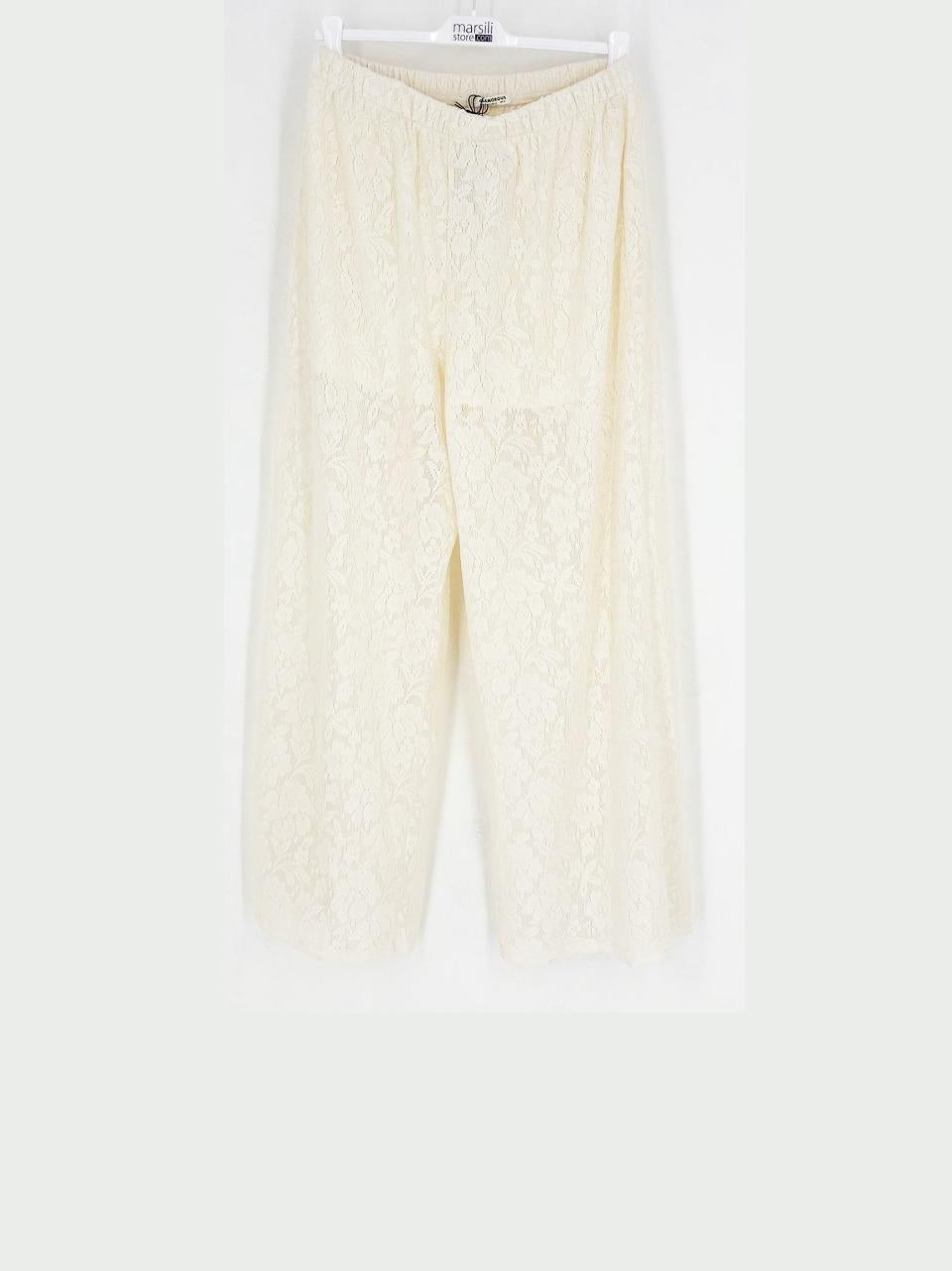 wide leg trousers AN5630 CREMA GLAMOROUS