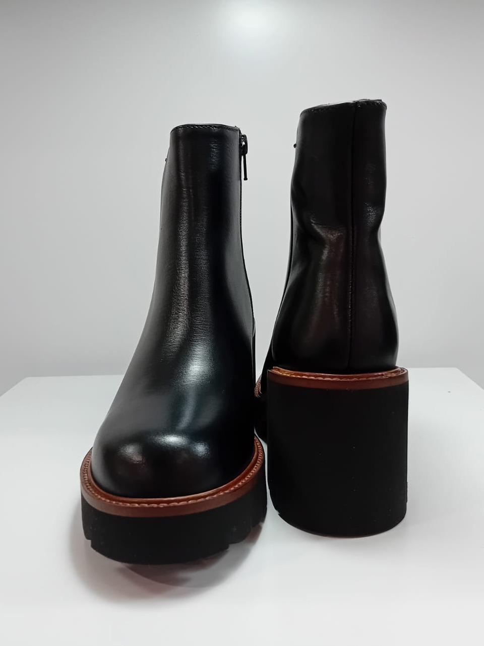 stivaletto con zip tacco h 50 mm 8754 NERO MAT:20