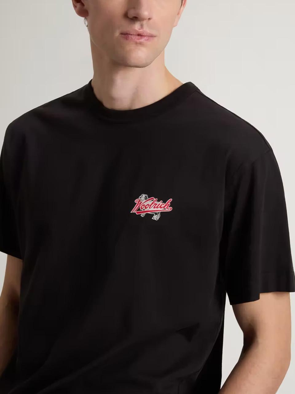 t shirt logo rosso TE2005UT5334 N WOOLRICH