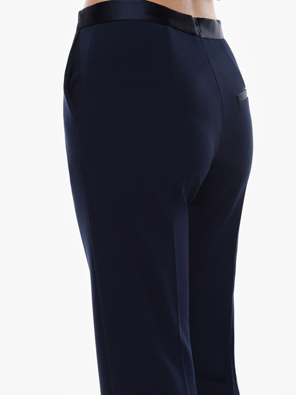 pantalone crepe P3E9JAW BLU SELECTED