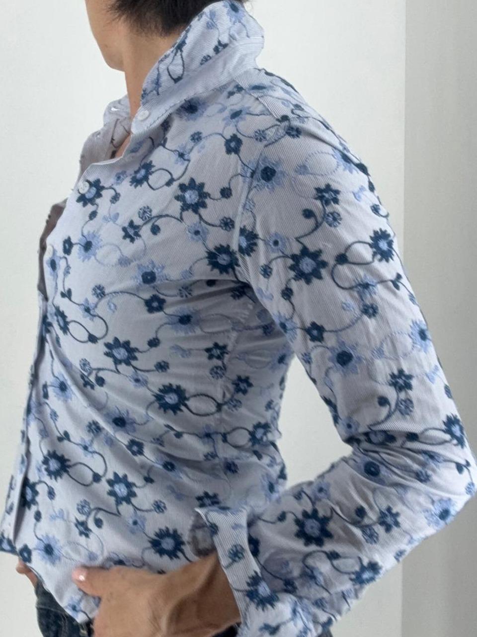 camicia con ricami PAOLA D241 BR BASTONCINO
