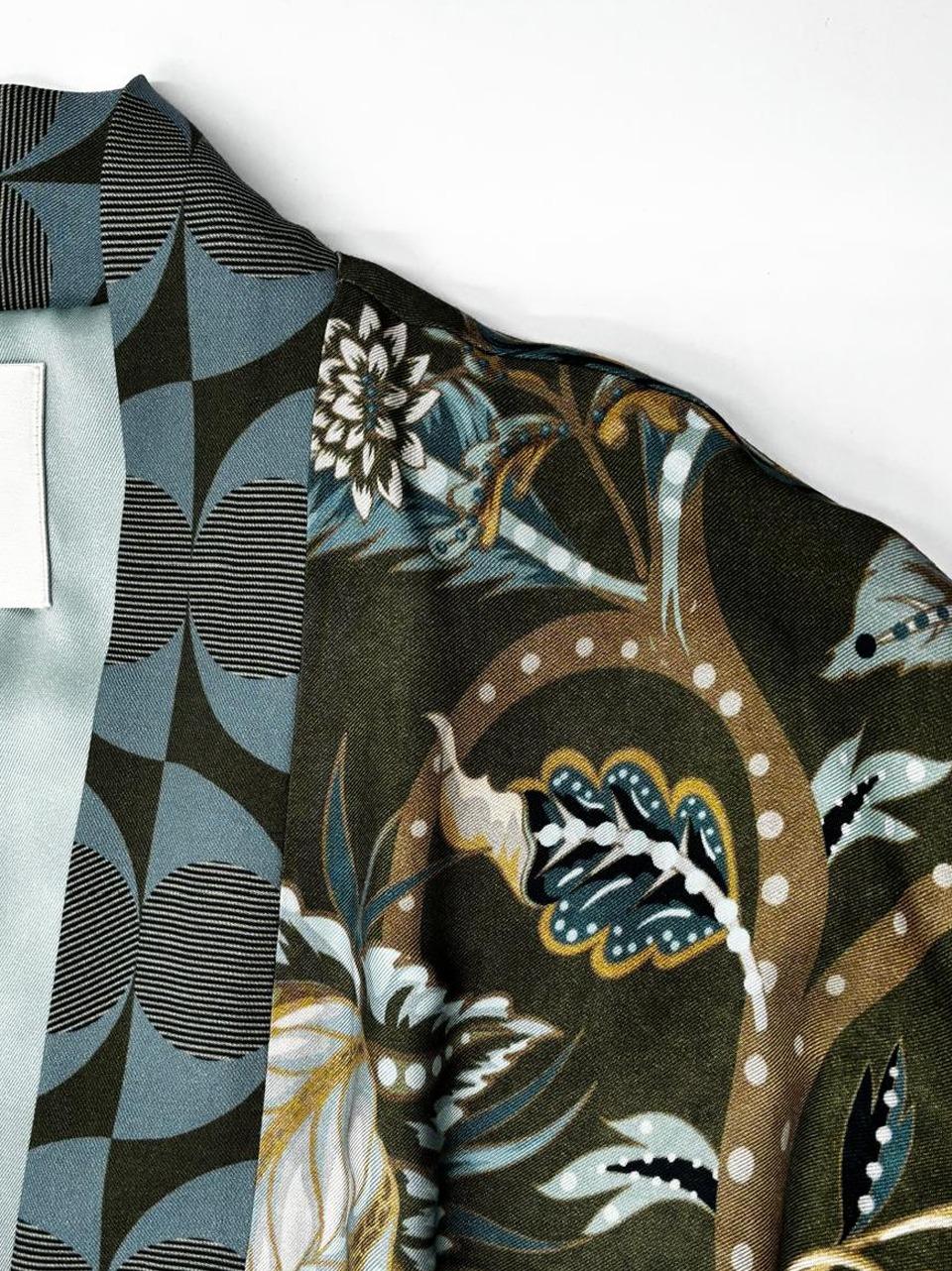 kimono corto fantasia floreale 26251 CELESTE WU' SIDE