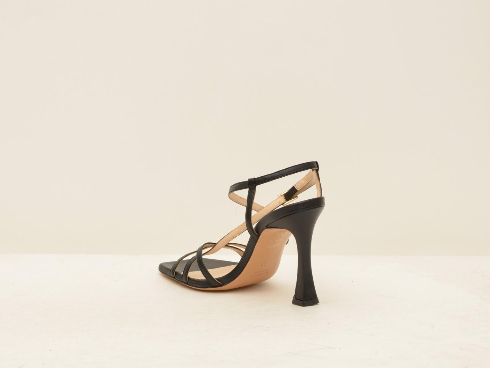 sandalo asimmetrico tacco h 90 mm 26102 NERO MATTEO PITTI