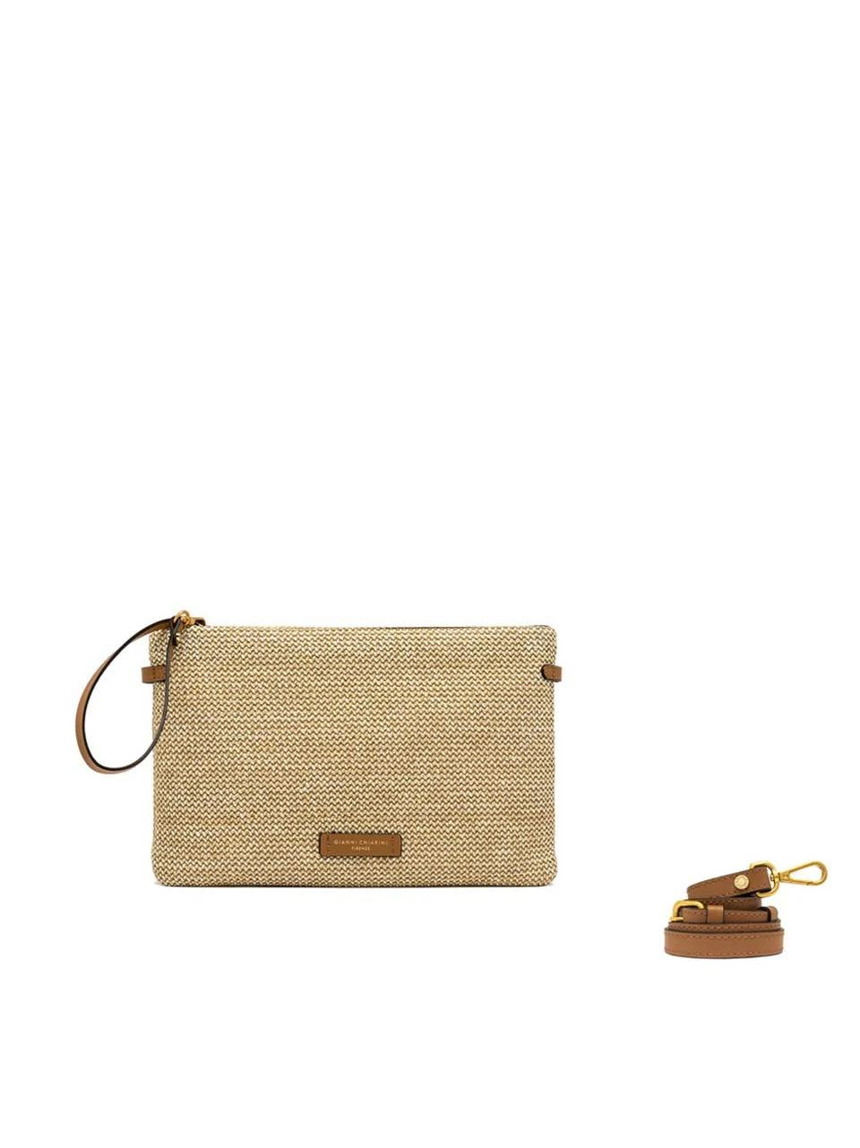 pochette con tracolla BS12155 NATURALE GIANNI CHIARINI