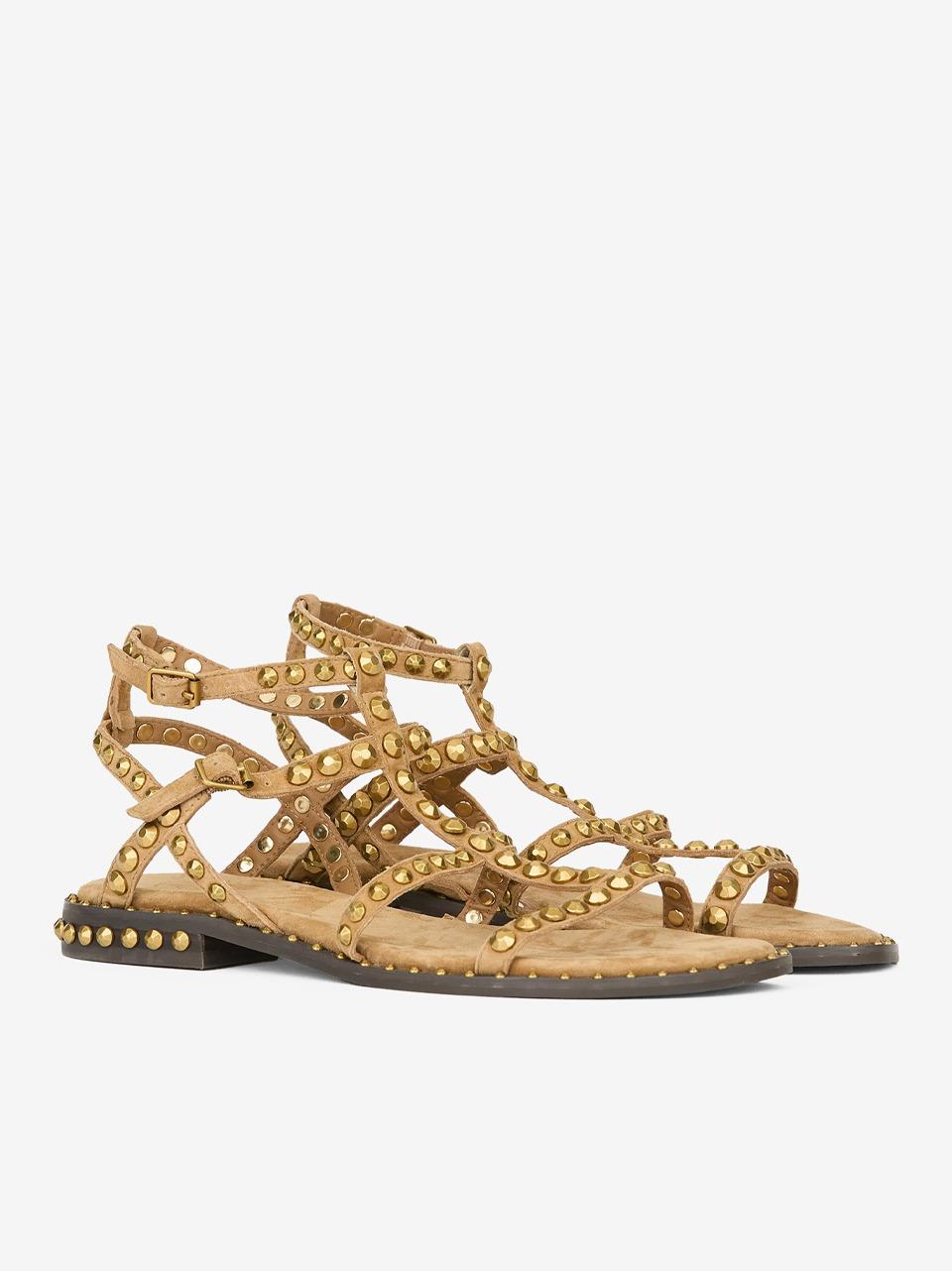 sandalo flat precious con borchie PRECIOUS. MOCCA MOU ASH