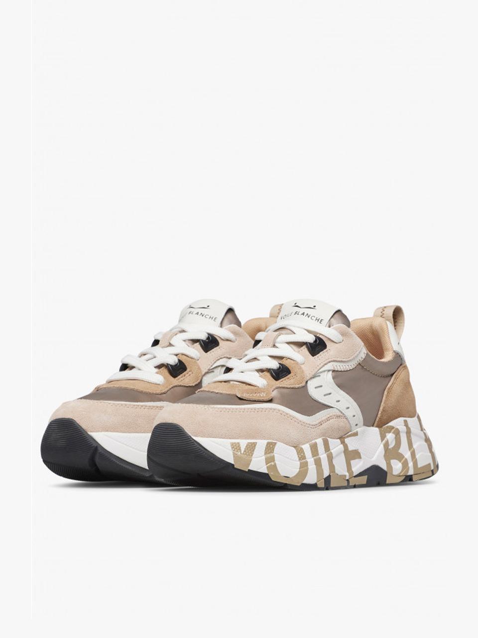 sneakers club 105 001-2017475-05 2E41LIGTH BEIGE PLATINO VOILE BLANCHE
