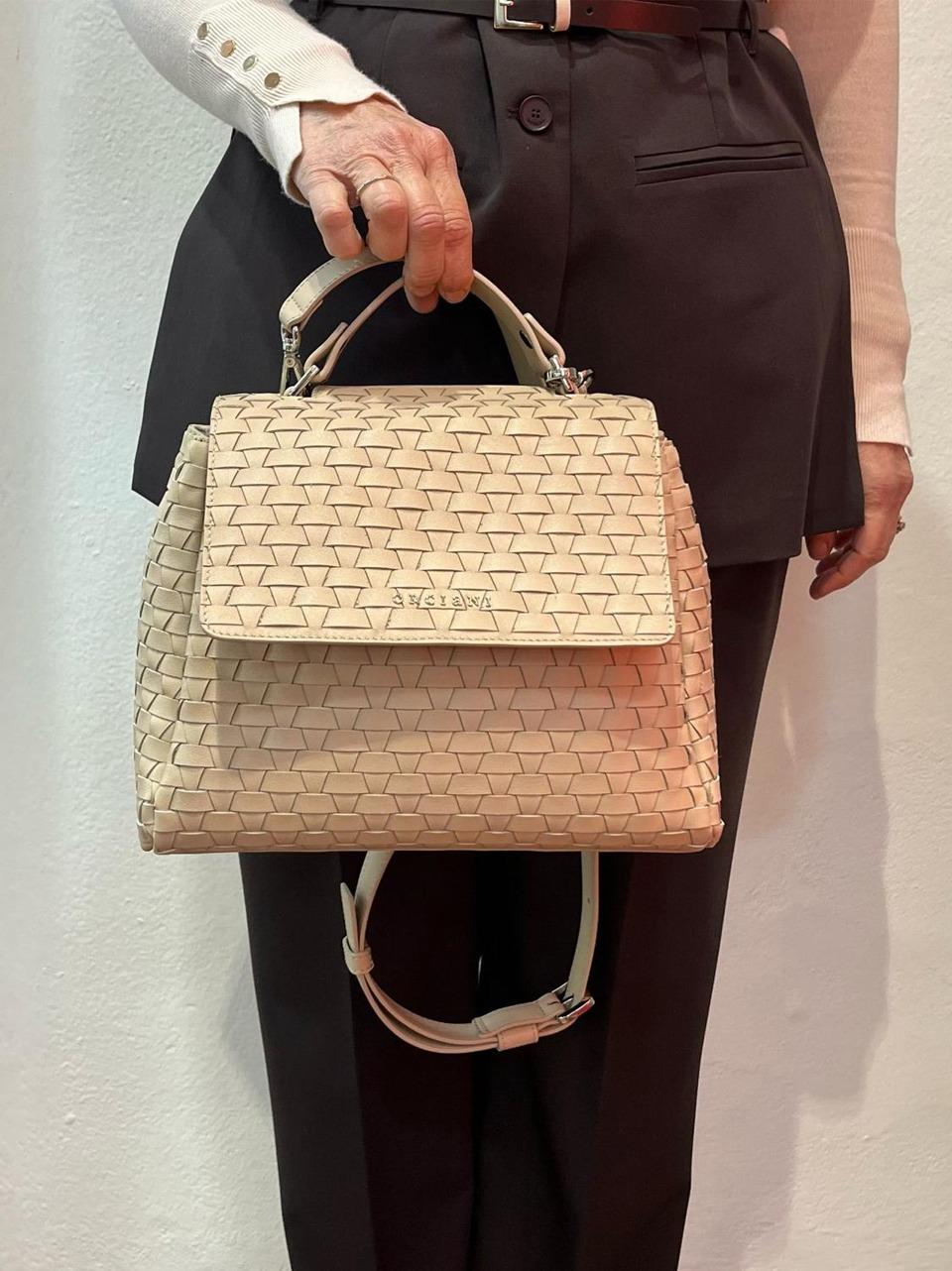 borsa sveva small B01999WOVEN AVORIO ORCIANI