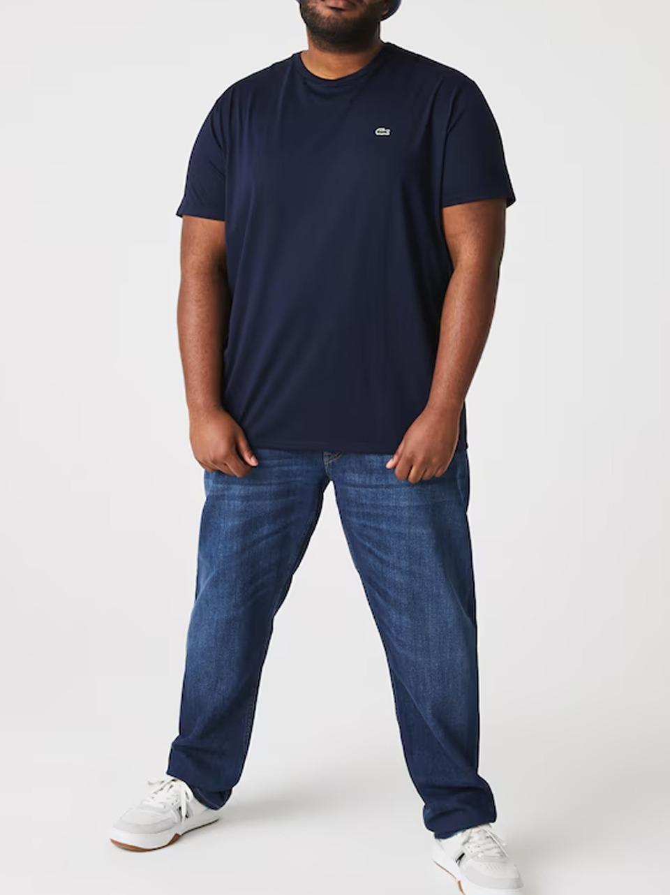 t shirt in pima TH6709 BLU LACOSTE
