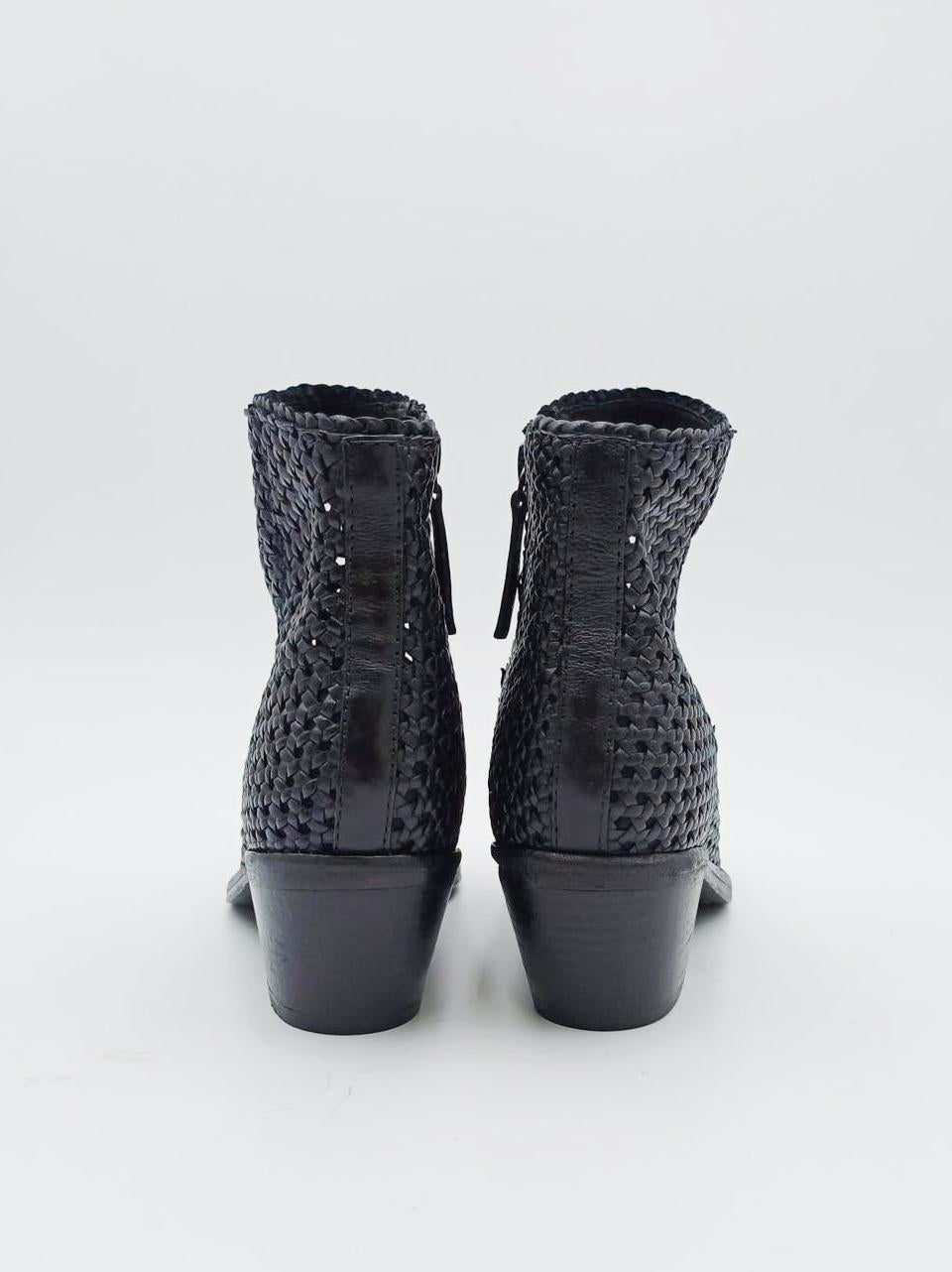 stiavetto texano intrecciato 261-303-19 NERO ZOLFO