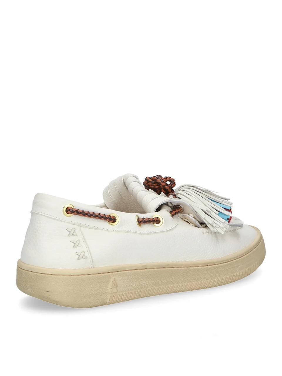 mocassino con frange C09 WHITE ELENA IACHI