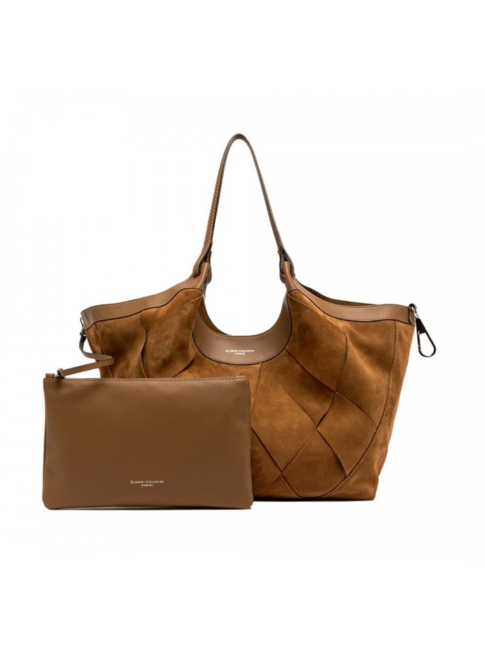 shopping dua grande intrecciata BS12350 CARAMEL GIANNI CHIARINI