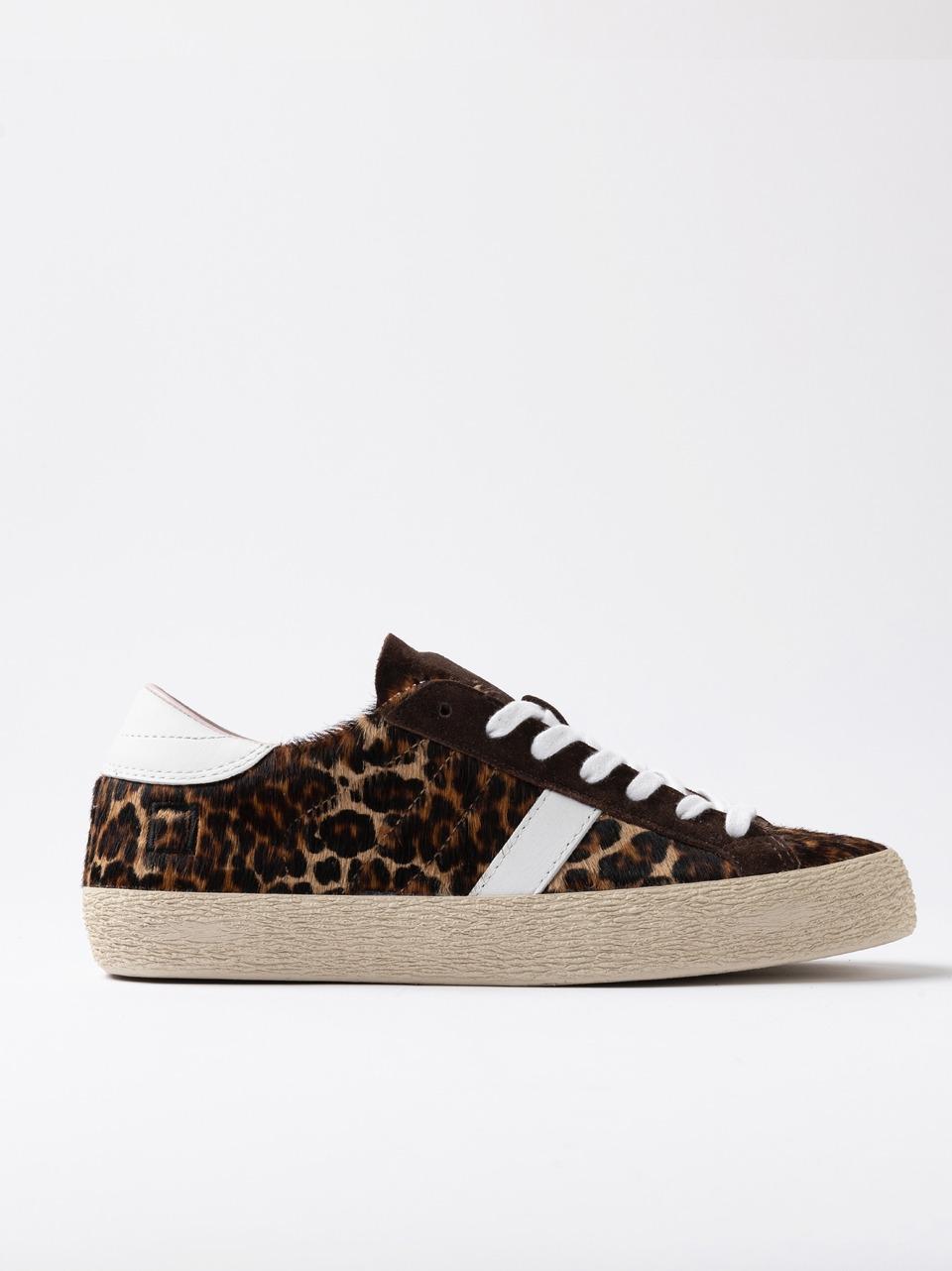 sneakers hill low W431-HL-LP-BR LEOPARD MARRONE D.A.T.E