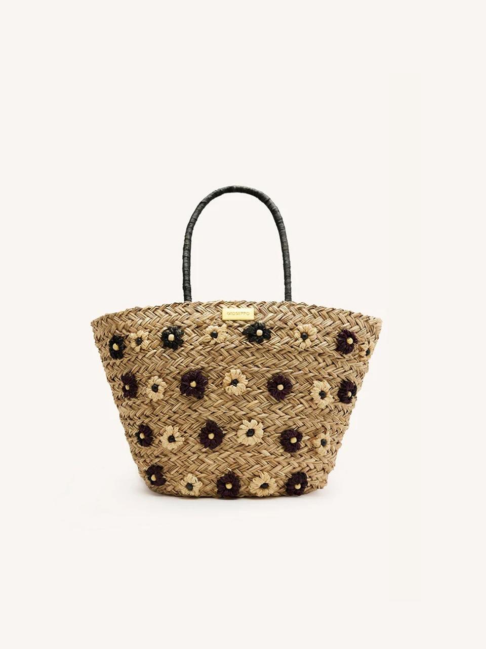 borsa in rafia con fiori 75523 NATURALE GIOSEPPO