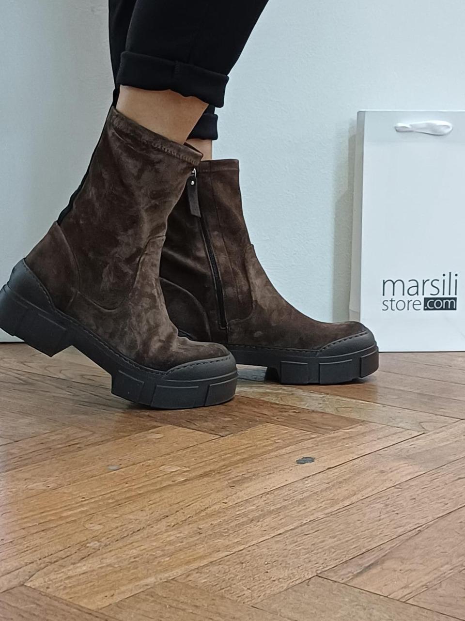 stivaletto con zip 4010 DARK BROWN VIC MATIE'