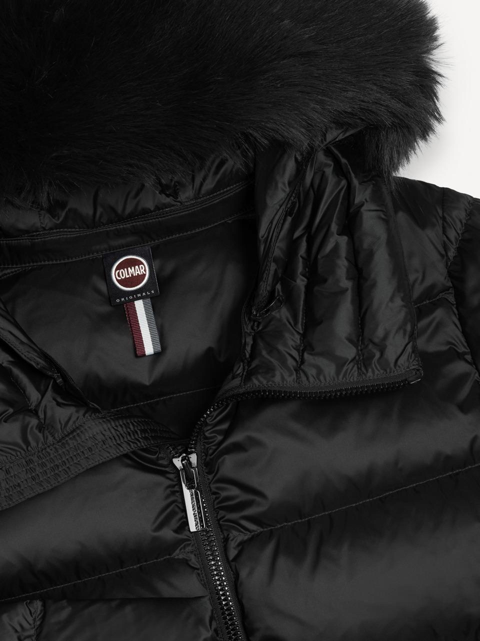 piumino bomber cappuccio ecopelliccia 2216E N COLMAR