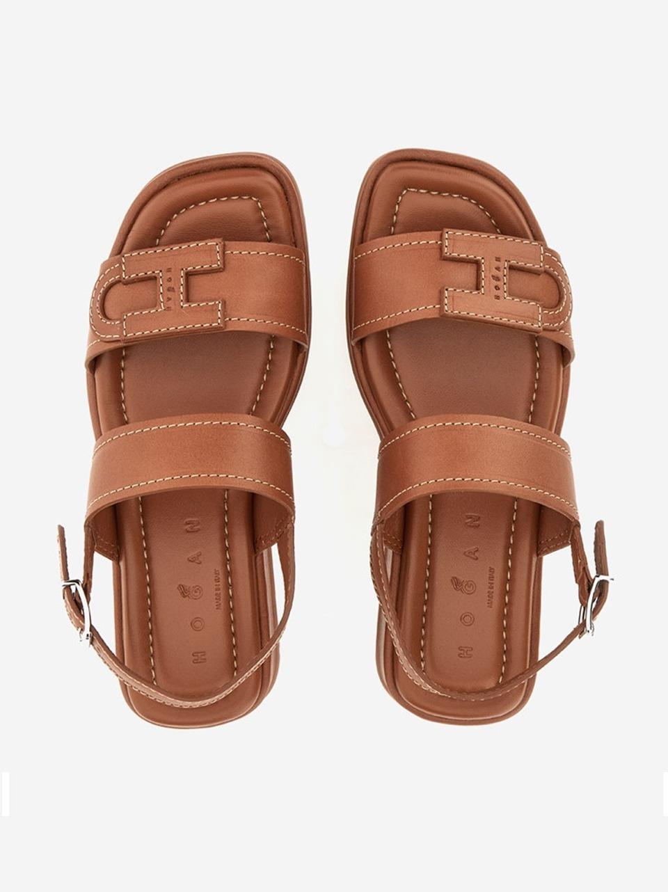 sandalo 2 facie con zeppa HXW7030GC30KXTS003 CUOIO HOGAN