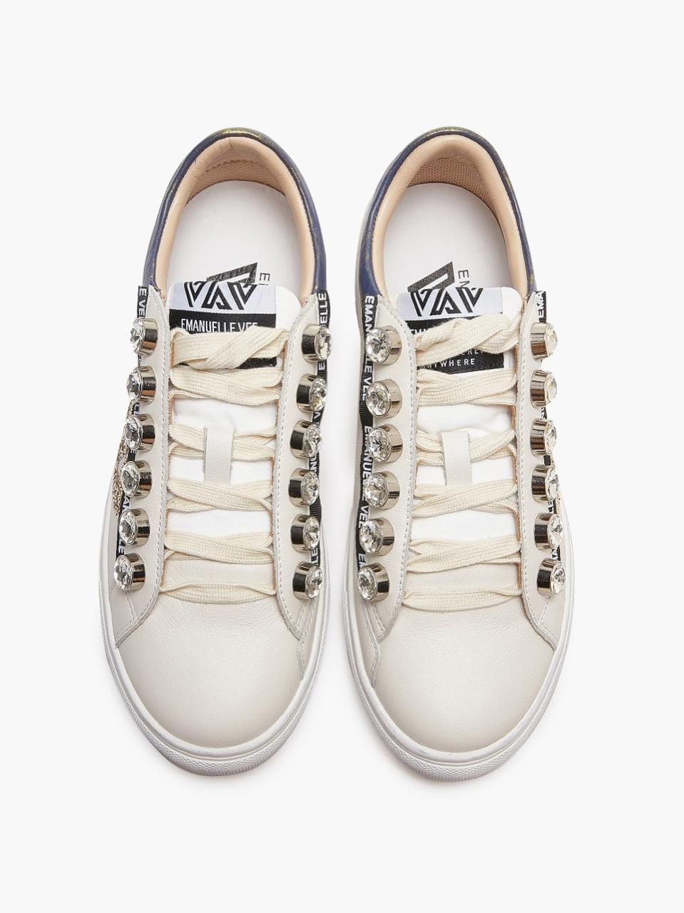 sneakers con castoni 32-P003CB WHITE BLU EMANUELLE VEE