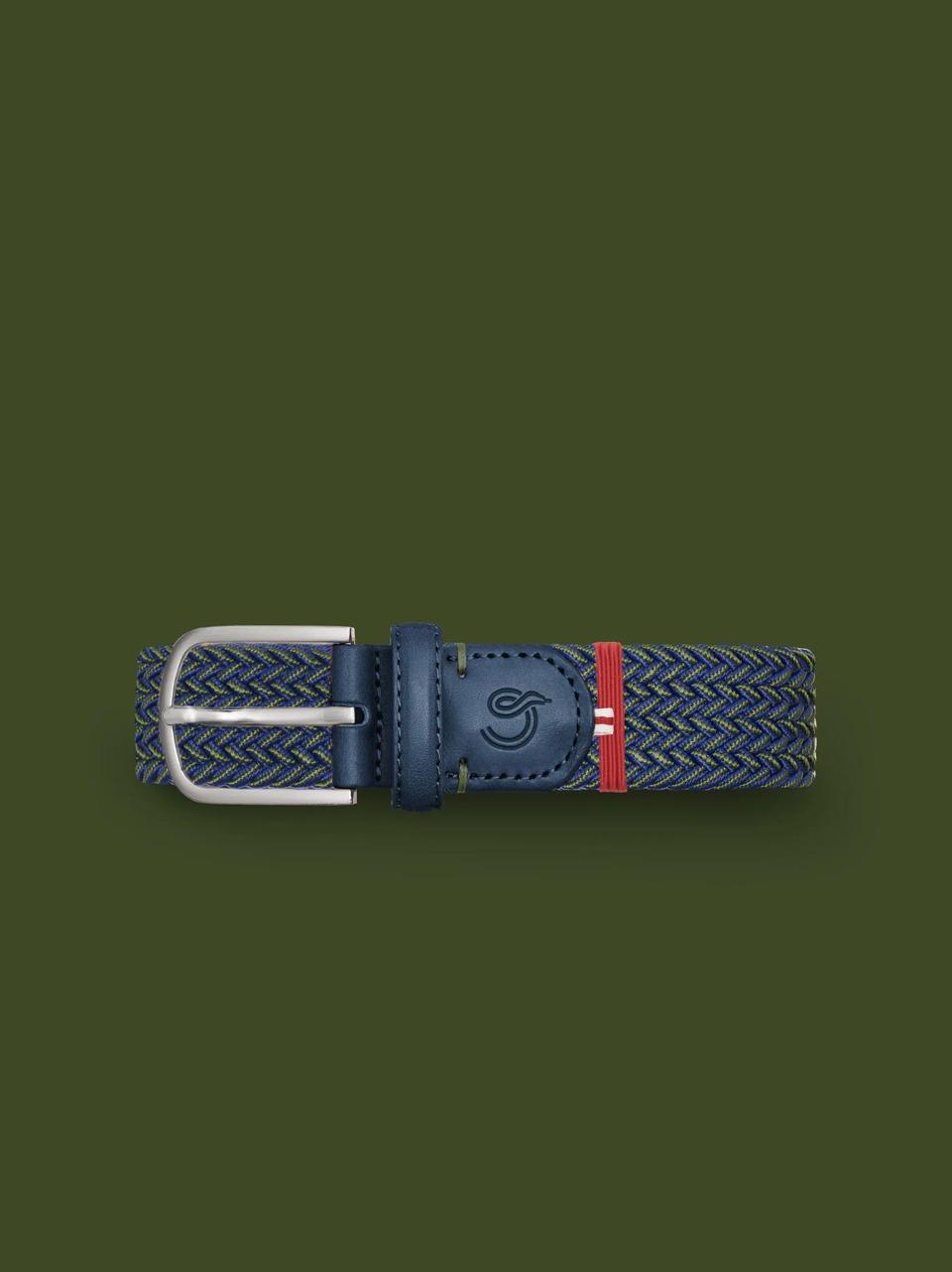 cintura elasticizzata bicolore BARCELLONA BLU GREEN LA BOUCLE