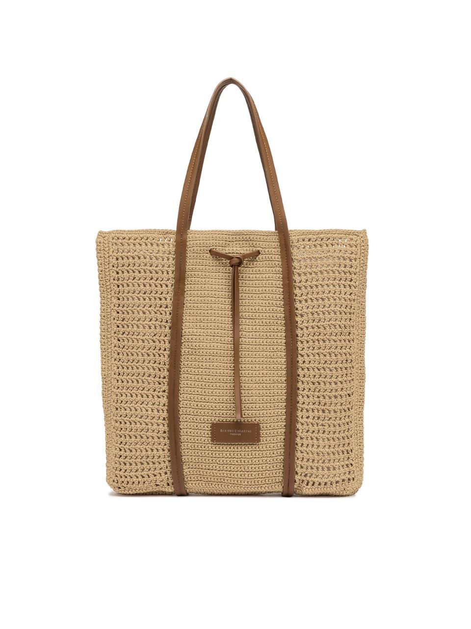 shopping verticale tessuto uncinetto BS11581 NATURALE GIANNI CHIARINI