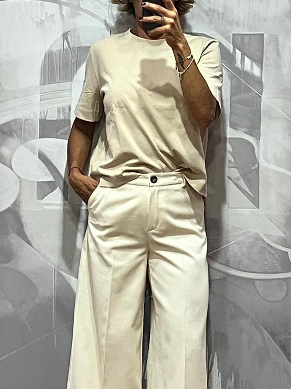 t shirt strutturata ALGODONNA BEIGE 1978