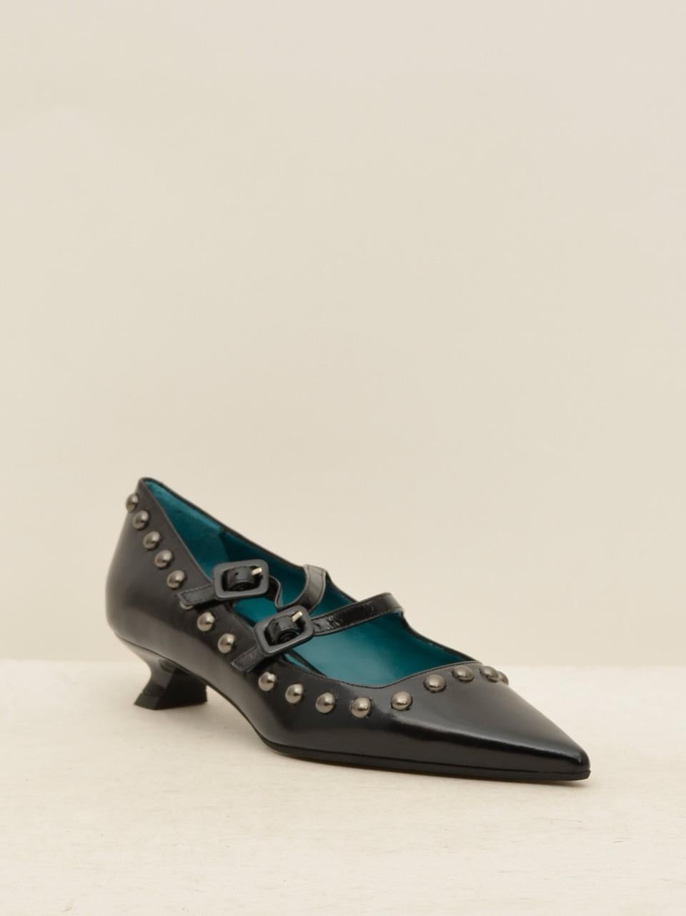 decollette con laccetti tacco h 30mm ADA NERO ALESSANDRO DELAIA