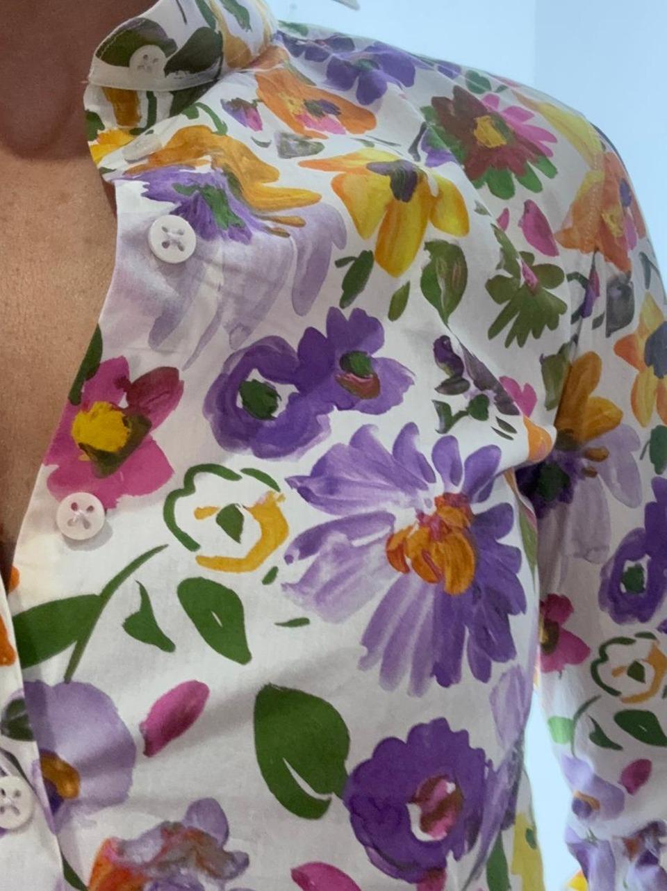 camicia in cotone floreale D290 01 BASTONCINO