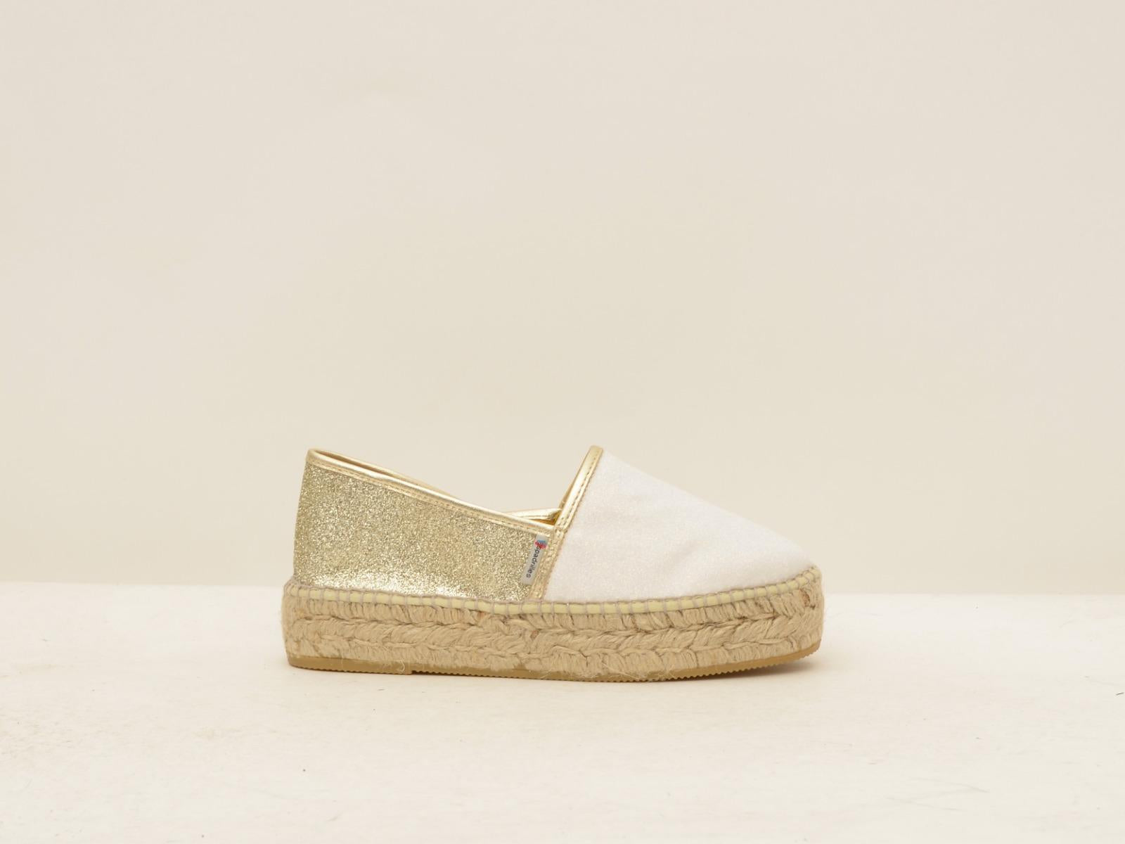 DOMMI GLITTER BIANCO\PLATINO ESPADRILLAS