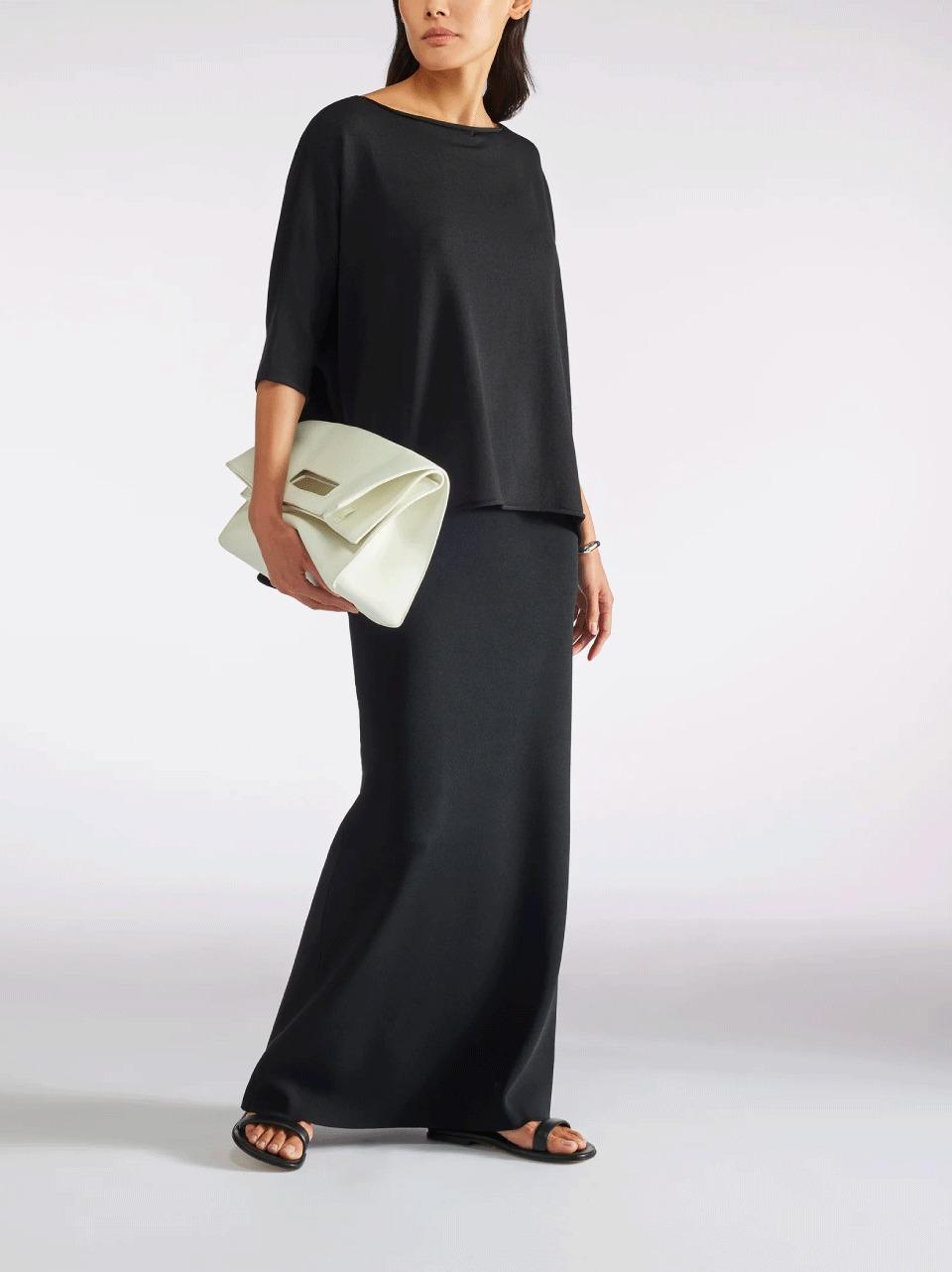 maglia over a kimono F5SA60 NERO LIviana conti