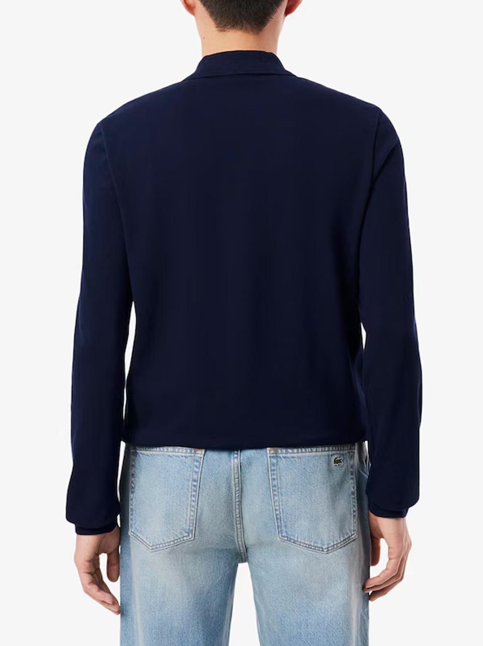 polo manica lunga L1312 BLU LACOSTE